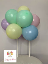 Customised Birthday Cake Topper with a choice of 3 Colours - Pastel Biodegradable 10 Balloons - Garland DIY Kit Oh So Crafty