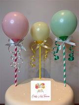 Customised Single Pastel Biodegradable Balloon 6 Piece Cake Topper - DIY Kit Balloon Oh So Crafty