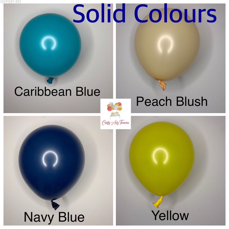 Solid Colour 5" inch Biodegradable Balloons in Packs of 5 or 10 for Party Celebrations and Cake Decorations